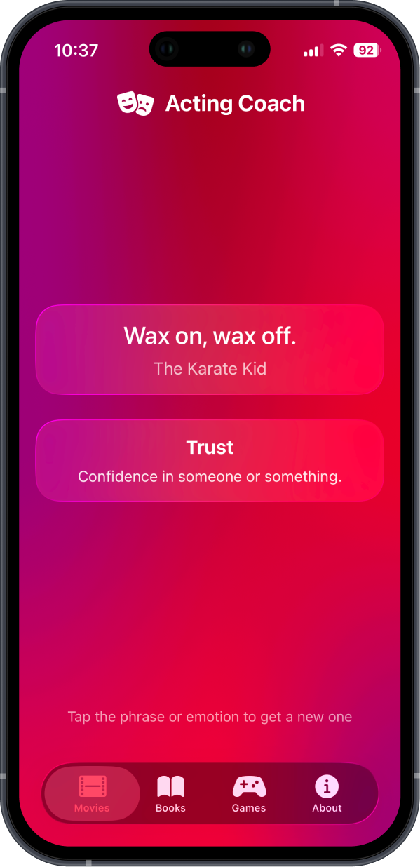 Acting Coach session list