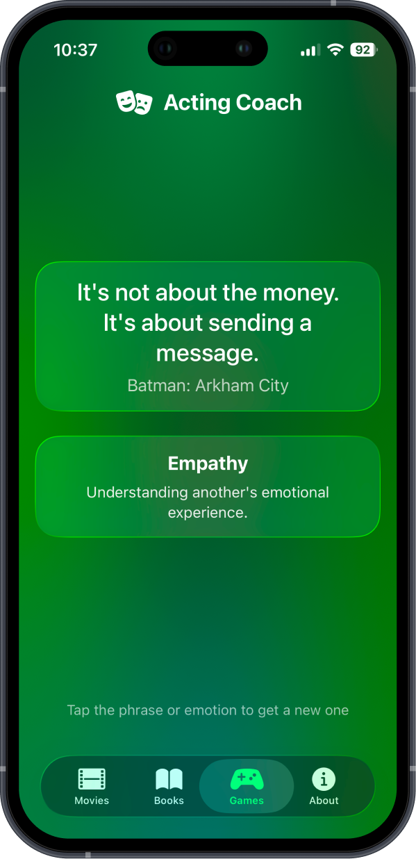 Acting Coach notes and takes