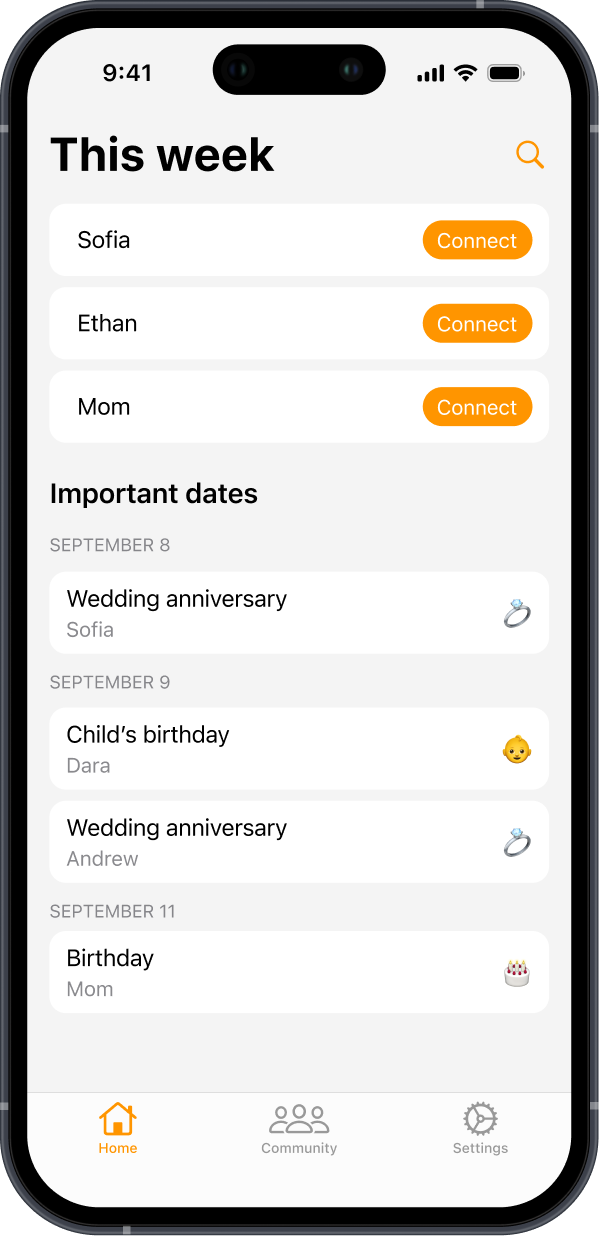 myCommunity Home Screen