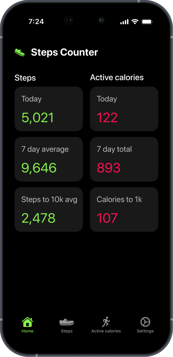 Steps Counter Home Screen